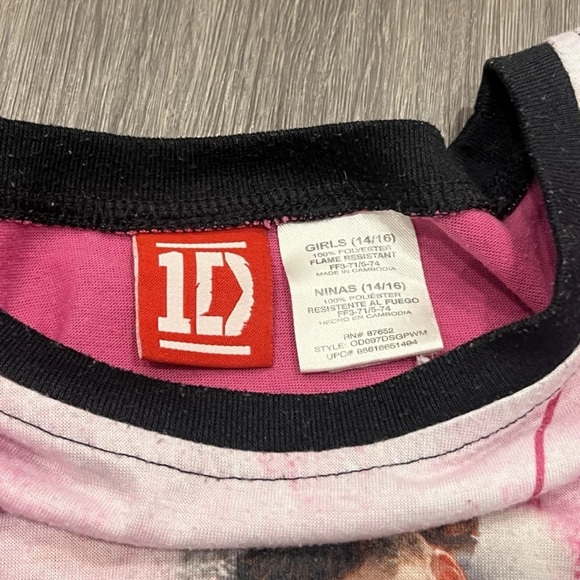 Vintage Y2K One Direction Night Gown Sleep Shirt Girls Extra Large 14/16 - Picture 3 of 4